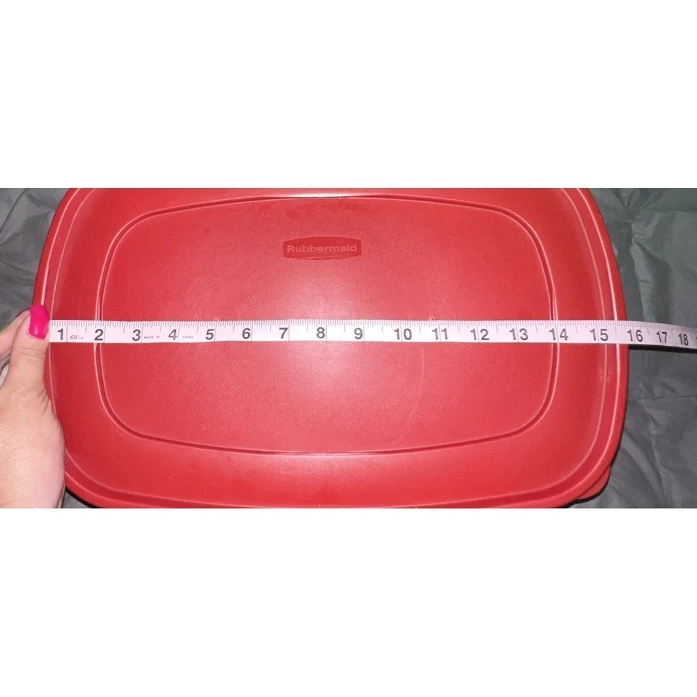 Vintage Rubbermaid 40 Cup 9.4L Clear Food Storage Container Red Lid USA Pantry